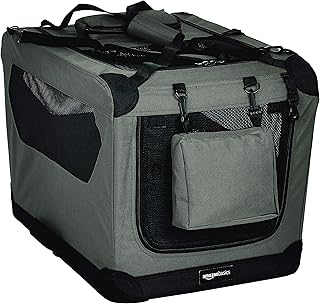 Amazon basics niche de transport pliable et portable pour chien - 26 x 18 x 18 pouces, gris. Diaytar : Des offres irrésistibles chaque jour