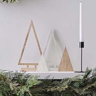 Arbre en bois contemporain ginger ray nn-145, paquet de 4 décorations de noël, blanc. Diaytar : Là où commence votre expérience shopping idéale