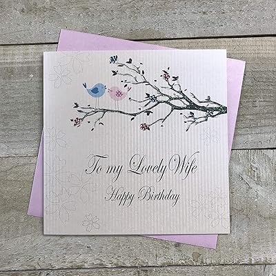 Carte de joyeux anniversaire oiseaux faits à la main ma charmante épouse cartes