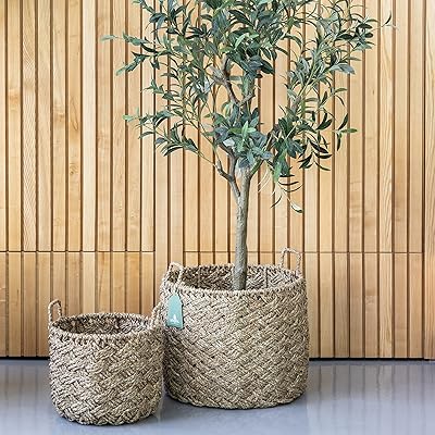 Utopia. panier en jonc de mer naturel tissé à la main de saragosse