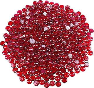 Marbre de verre plat rouge galashield pour vases, perles de pierres précieuses