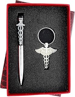 Ensemble porte-clés et stylo crown lite pour médecin marron standard