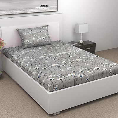 Drap de lit simple en coton sweet home elite avec 1 taie d'oreiller