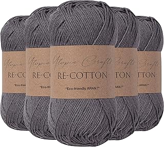Fil à coudre utopia crafts re-cotton, 5 x 100 g (gris tempête)