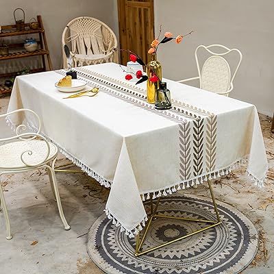Nappe rectangulaire vicola housse de table durable pour 4 à 8