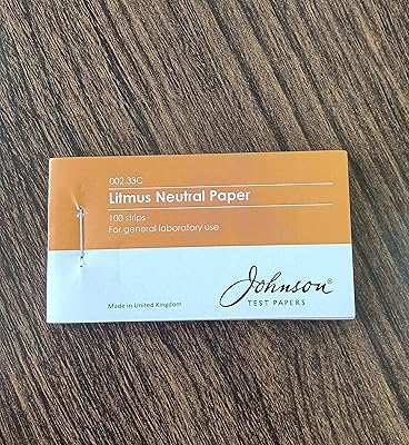 Papier test tournesol neutre johnson, 002,33c, ph 7, 100 bandelettes/paquet