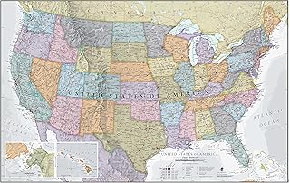 Carte murale classique maps international des états-unis d'amérique - usa boss map