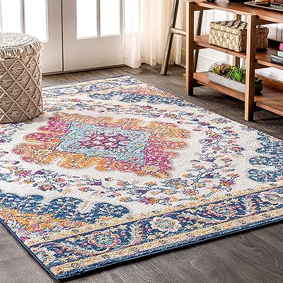 Jonathan way bmf106a-3 bohemian flair boho vintage médaillon bleu multi 3 pieds