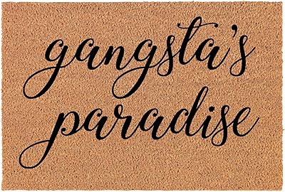 Paillasson amusant en fibre de coco gangsta's paradise (30" x 18" standard)