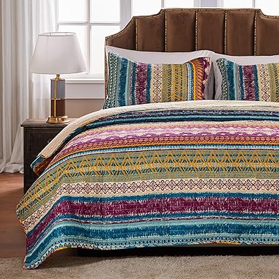 Parure de lit greenland home southwest, 2 pièces, lit simple/double xl, siesta