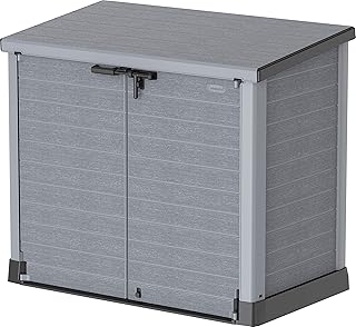 Abri de jardin extérieur cosmoplast cedargreen 1200 l avec couvercle plat, gris foncé