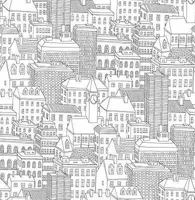 A-street prints limelight white city papier peint 2716-23806 noir