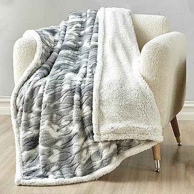 Couverture sherpa imprimée réversible et confortable élégante, couverture toutes saisons - super douce