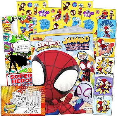 Ensemble d'activités spider-man et ses incroyables amis - livre de coloriage spider-man, autocollants