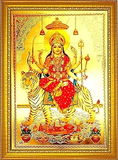 Cadre photo durga maa fait main ada pour mur et affiche puja/puja/peinture religieuse