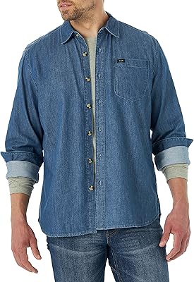 Chemise boutonnée tout usage leigh pour hommes, coupe classique, manches longues